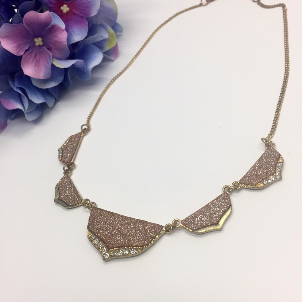  2/$24 Statement Necklace with Rose Gold Detail